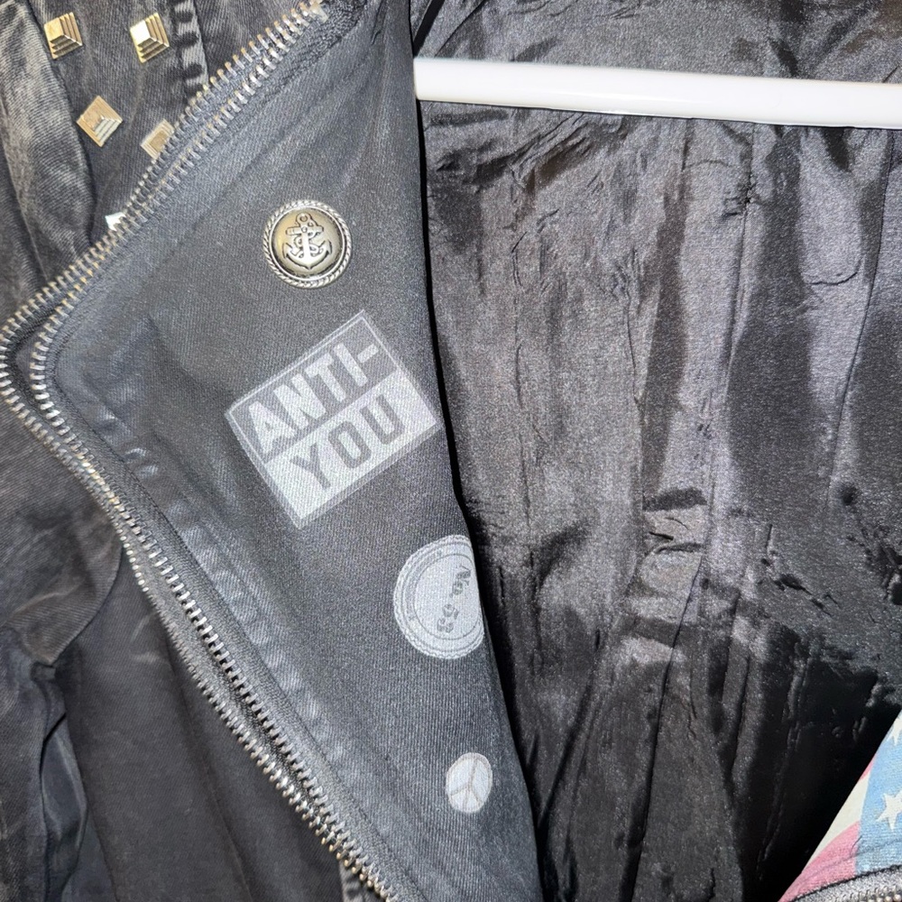 Seven7 Black Studded Denim/Jean Jacket - Picture 4 of 5